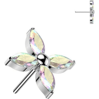 Titanium top flower marquise cut Push-In