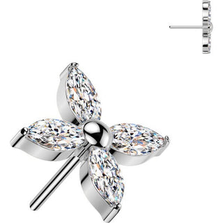 Titanium top flower marquise cut Push-In