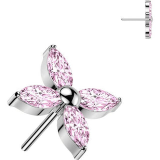 Titanium top flower marquise cut Push-In