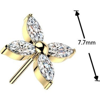 Titanium top flower marquise cut Push-In
