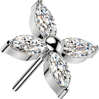 Titanium Top top flower marquise cut Push-In