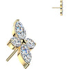 Titanium Top top flower zirconia marquise cut Push-In