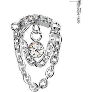 Titanium Top top double chain zirconia Push-In