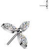 Titanium top flower zirconia Push-In