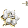 Titanium Top top flower pearl zirconia Push-In