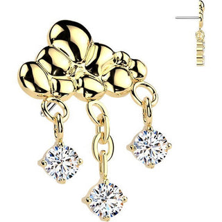 Titanium top rain cloud zirconia Push-In