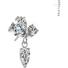 Titanium top three pear cubic zirconia with cubic zirconia dangle Push-In