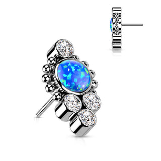 Titanium Top top 5 zirconias beaded balls Push-In
