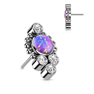 Titanium Top top 5 zirconias beaded balls Push-In