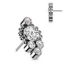 Titanium Top top 5 zirconias beaded balls Push-In