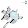 Titanium top sunrise zirconia opal Push-In