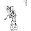 Titanium top rectangle zirconia dangle Push-In