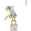 Titanium top rectangle zirconia dangle Push-In