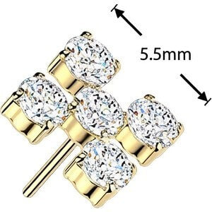 Titanium top cross squares zirconia Push-In