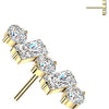 Titanium top round and baguette cubic zirconia line Push-In