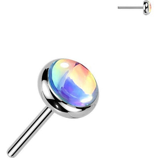 Titanium top iridescent stone Push-In