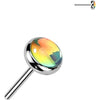 Titanium top iridescent stone Push-In