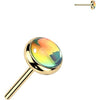 Titanium top iridescent stone Push-In