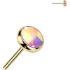 Titanium top iridescent stone Push-In