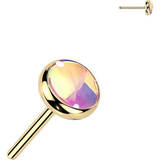 Titanium top iridescent stone Push-In