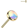 Titanium top iridescent stone Push-In
