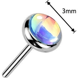 Titanium top iridescent stone Push-In