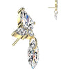 Titanium Top top marquise and round zirconia cluster with marquise zirconia dangle Push-In