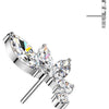 Titanium Top top curved marquise and round zirconia Push-In