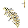 Titanium Top top pave zirconia fern leaf Push-In
