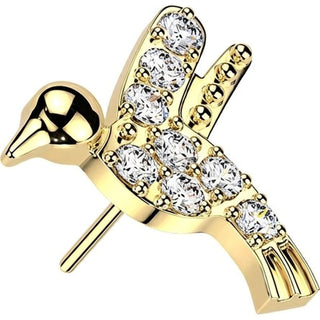 Titanium Top top pave zirconia hummingbird Push-In