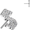 Titanium top pave zirconia dollar sign Push-In