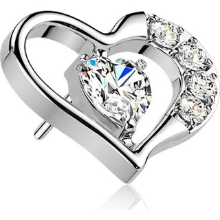 Titanium Top top heart with heart zirconia center Push-In