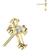 Titanium top celtic cross with zirconia center Push-In