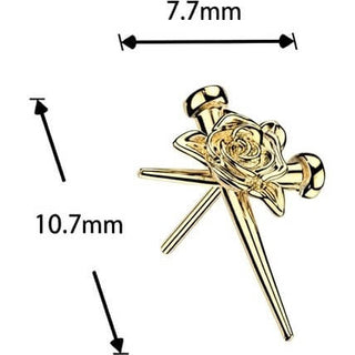 Titanium top nail cross with rose center Push-In