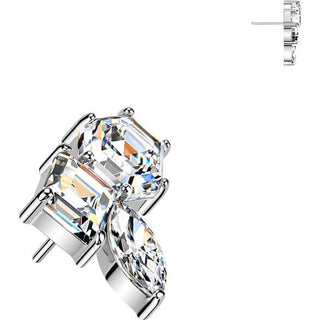 Titanium Top top hexagon zirconia and marquise zirconia cluster Push-In
