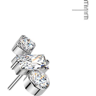 Titanium top round baguette and zirconia zirconia Push-In