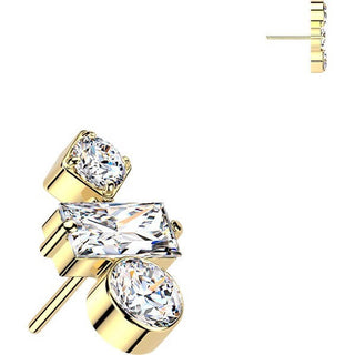 Titanium top round baguette and zirconia zirconia Push-In