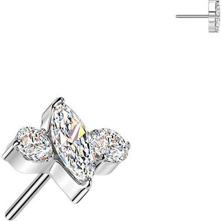 Titanium top marquise and round zirconia Push-In