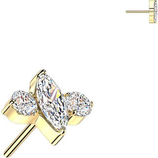 Titanium top marquise and round zirconia Push-In