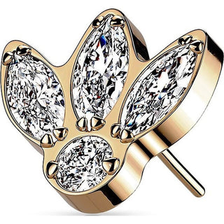 Titanium Top top 4 zirconias marquise cut Push-In