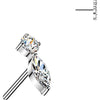 Titanium top marquise and round zirconia Push-In