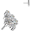 Titanium top 2 baguette and 2 round zirconia cluster Push-In