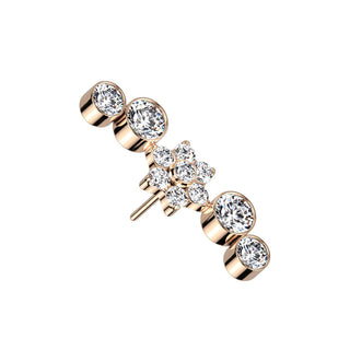 Titanium Top Top Flower Zirconia Opal Push-In