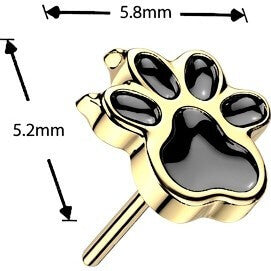 Titanium Top Top Enamel Paw Push-In