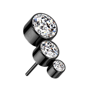 Titanium Top top 3 zirconias bezel setting Push-In