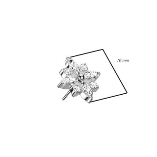 Titanium Top Top Flower Zirconia Push-In