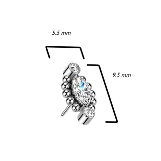 Titanium Top Top Marquise Cut Zirconia Push-In