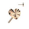 Titanium Top Top Heart Diamond Cut Push-In