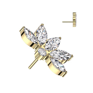 Titanium Top Top Lotus Flower Zirconia Push-In