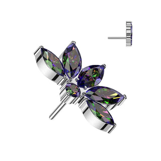 Titanium Top Top Lotus Flower Zirconia Push-In